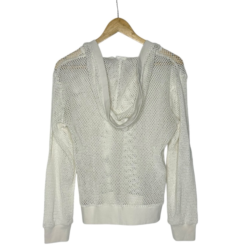 NWOT Anthropologie Daily Practice White Embroidered Mesh Hooded Pullover m - Picture 5 of 12